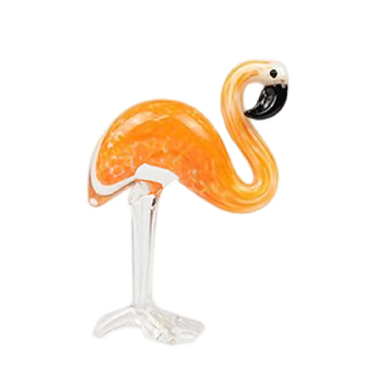 Glass Figurine Flamingo Christmas Ornament Souvenir Artwork for Night Stands