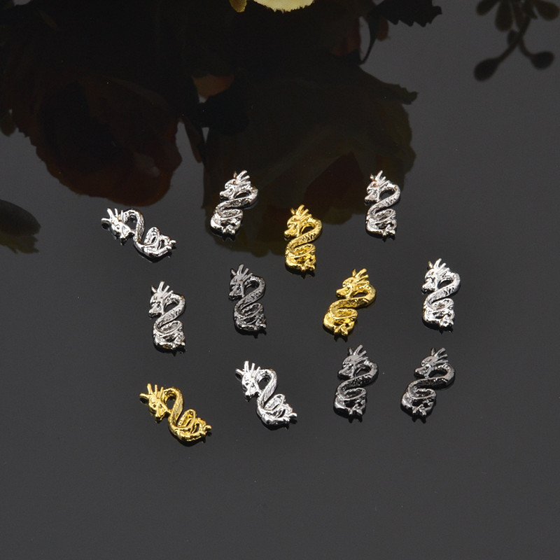 20 Stück Nail Art Legierung Charms Drachen geformt 4 Farben Nagel Metall Zubehör Punk Nagel Maniküre Metall 3D Aufkleber DIY Schmuck – Detail 4