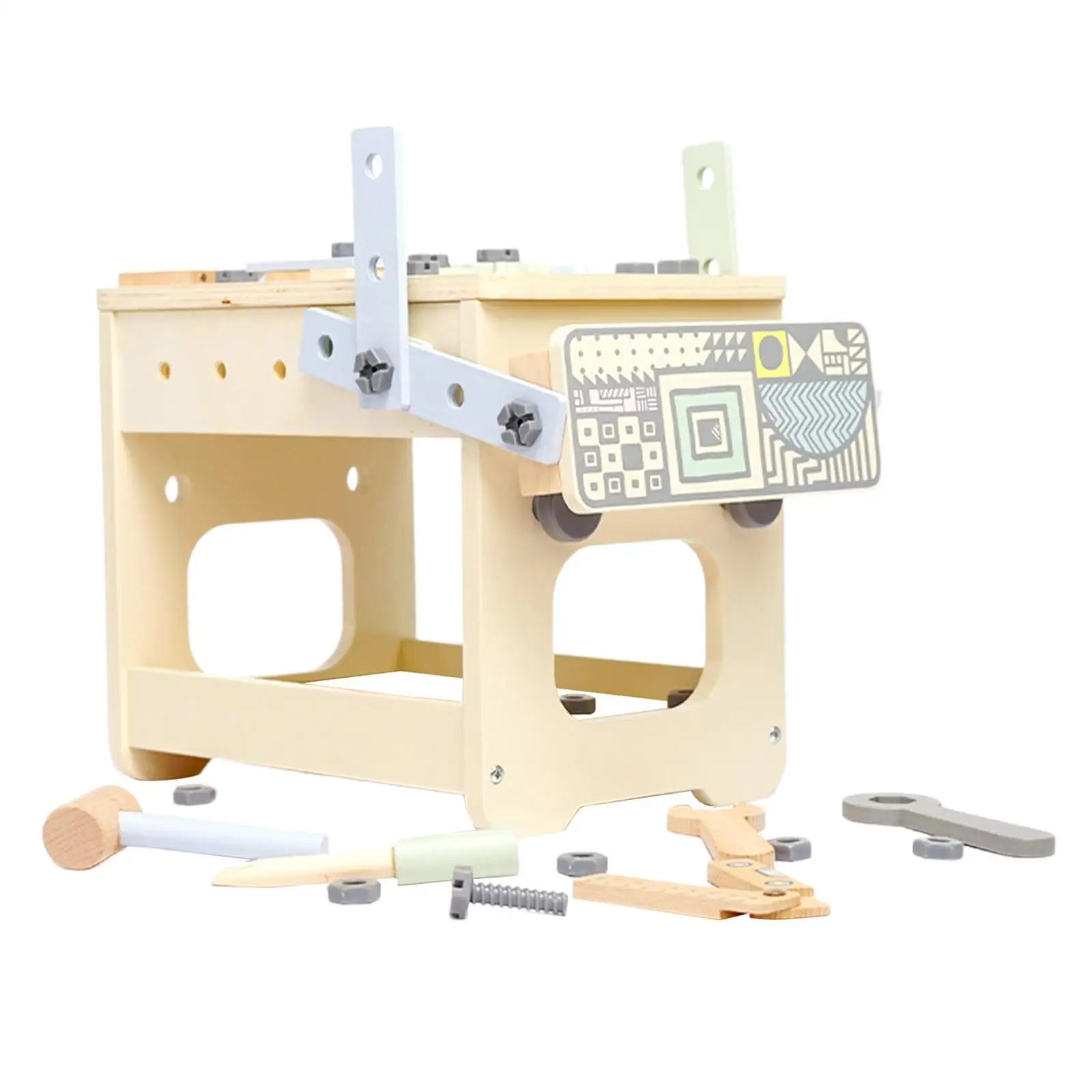 Tool Bench Fine Motor Skill DIY Wooden Tool Set Construction Building Toy Repair Tool set for Education Learning Birthday Gift