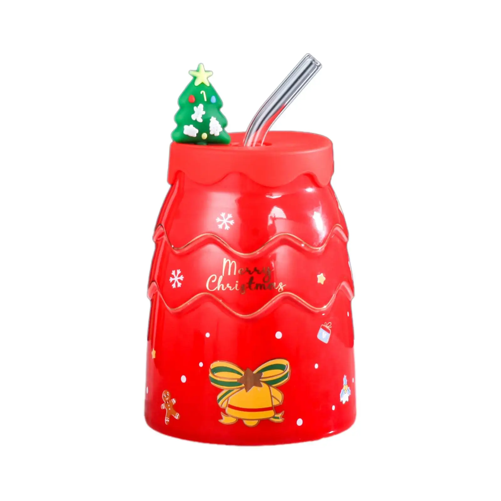 400ml Christmas Mug with Suction Tube for Hot beverage Birthday Gift Christmas