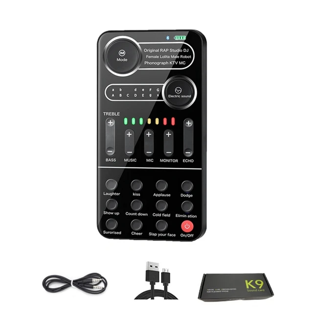 Équipement audio de carte son externe, interface audio USB 4 voies pour la  musique statique, les chansons K, le streaming en direct, les jeux, le chat  vocal - AliExpress
