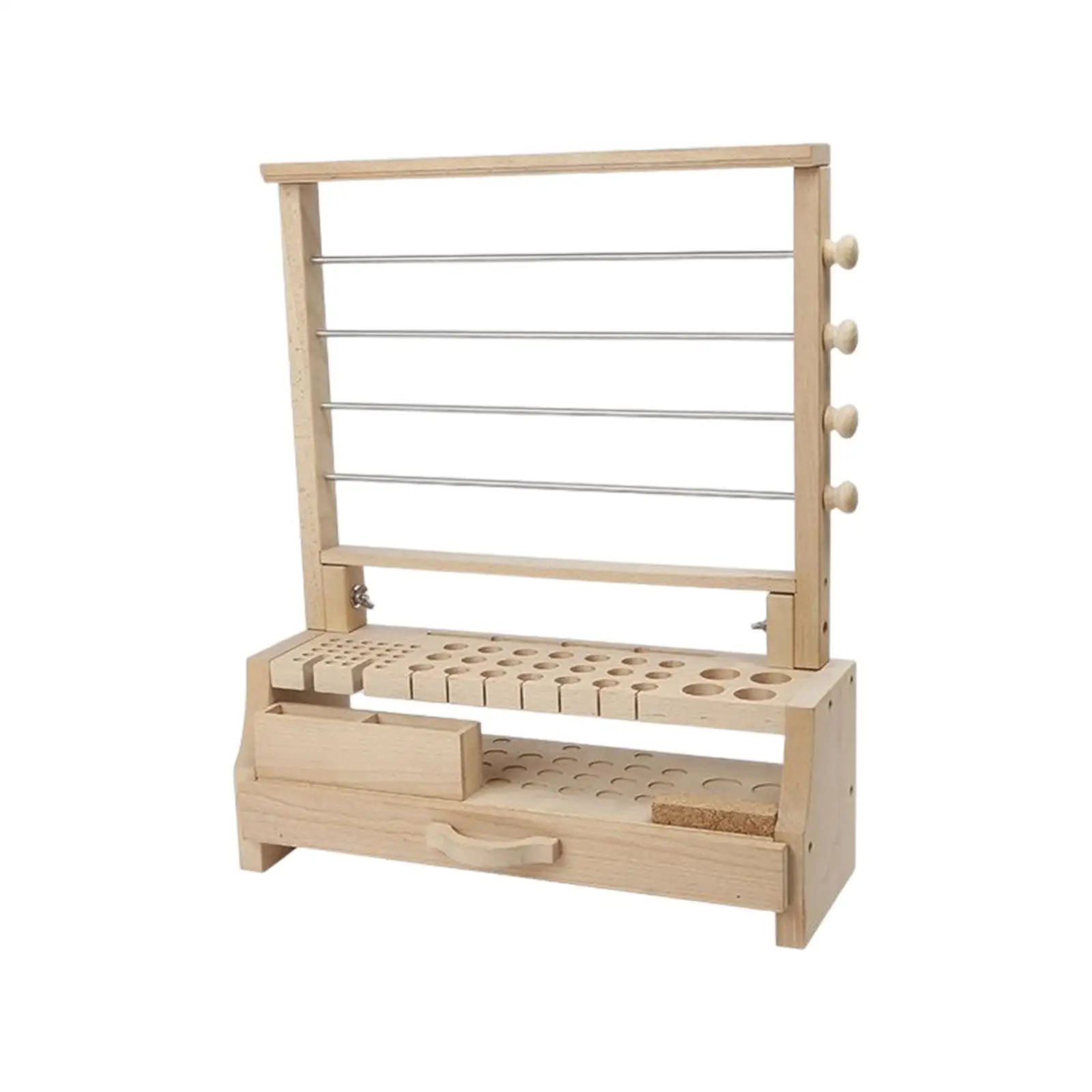 Professional Wooden Leathercraft Rack Stand Making Punch Tools Storage Tool Rack Painting Brushes Storage Rack for Drill