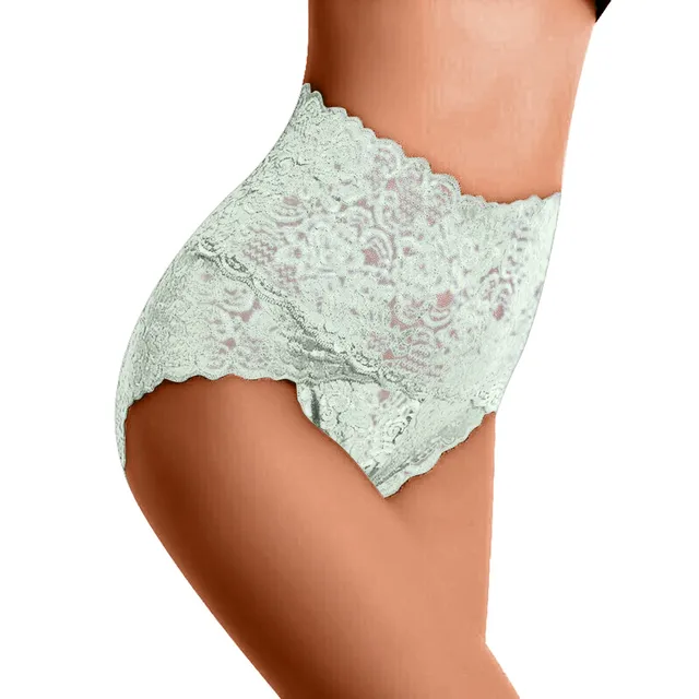 New Sexy High Waist Underwear Women's Thin Hollow Lace Ladies Panties Pure  Cotton Crotch Large Size Belly Plain Underwear - AliExpress