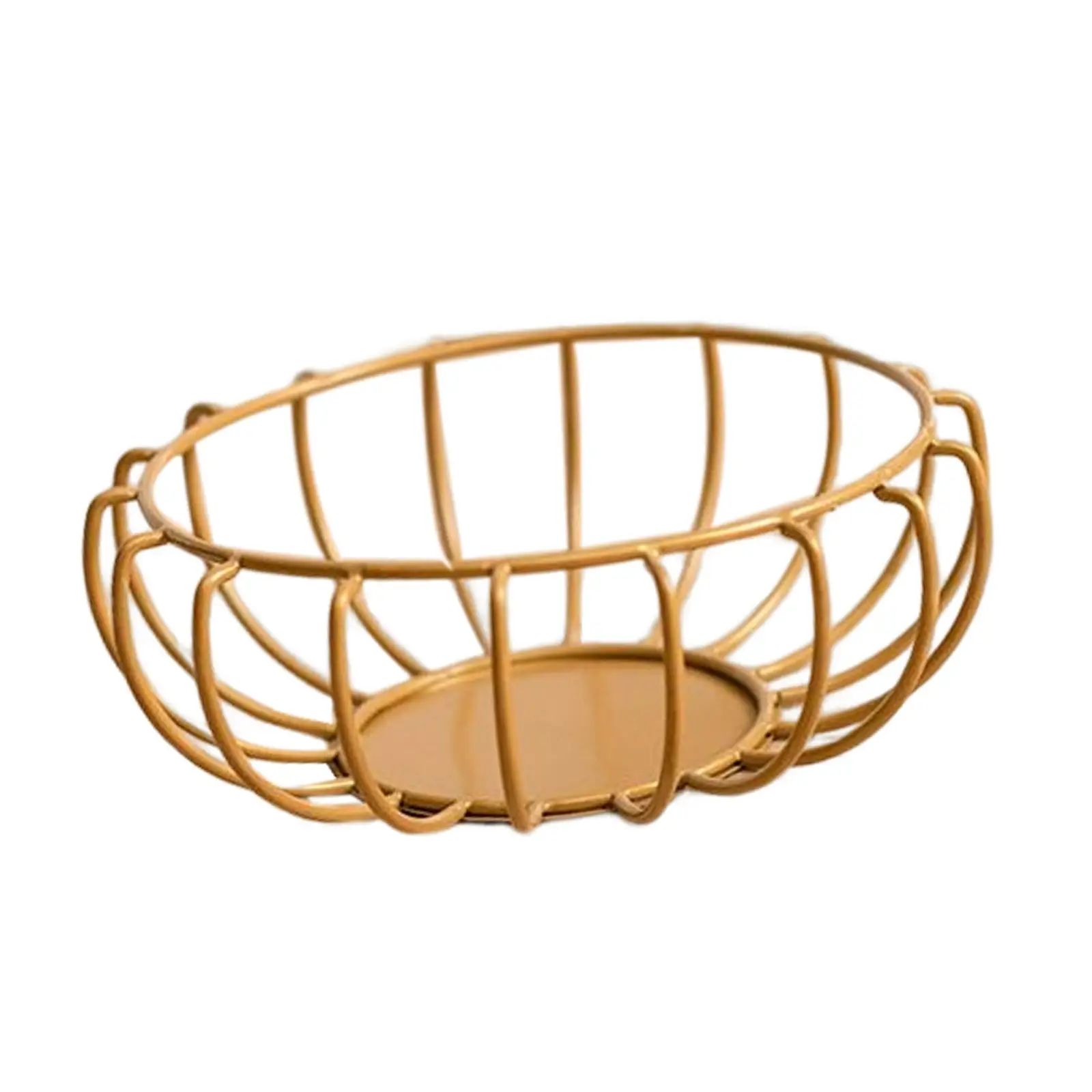 Iron Fruit Basket Bowl Serving Tray Storage Holder Durable Rustproof Decorative Modern for Onion Eggs Office Kitchen Tabletop