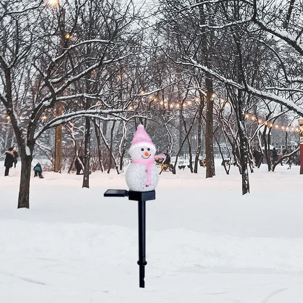 Solar Christmas Snowman Stake, Decorative LED Lamp, Landscape Light, for