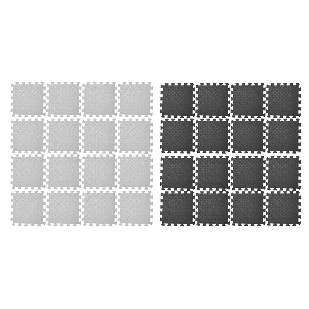 16pcs Floor Mat Exercise Gym Rubber Flooring Tiles Garage Home Fitness Yoga Puzzle Workout Mat Set Kids Training Squares Carpet