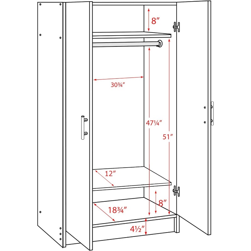 Title 3, Armoire-penderie - Armoire blanche 32"L x 35"H ...