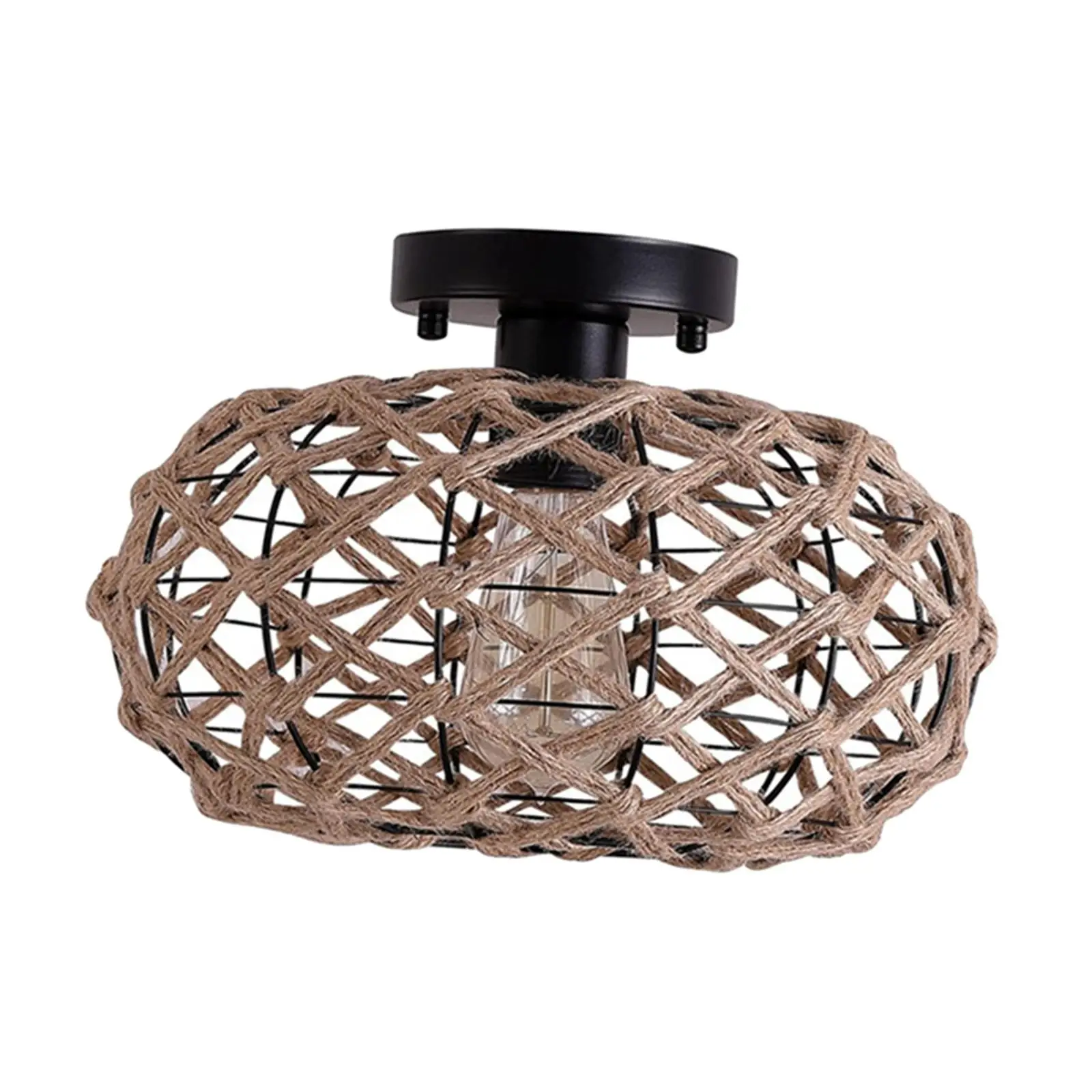 Classic Woven Lamp Shade Pendant Light Cover Ornament Lampshade for Dining Room Office Kitchen Island