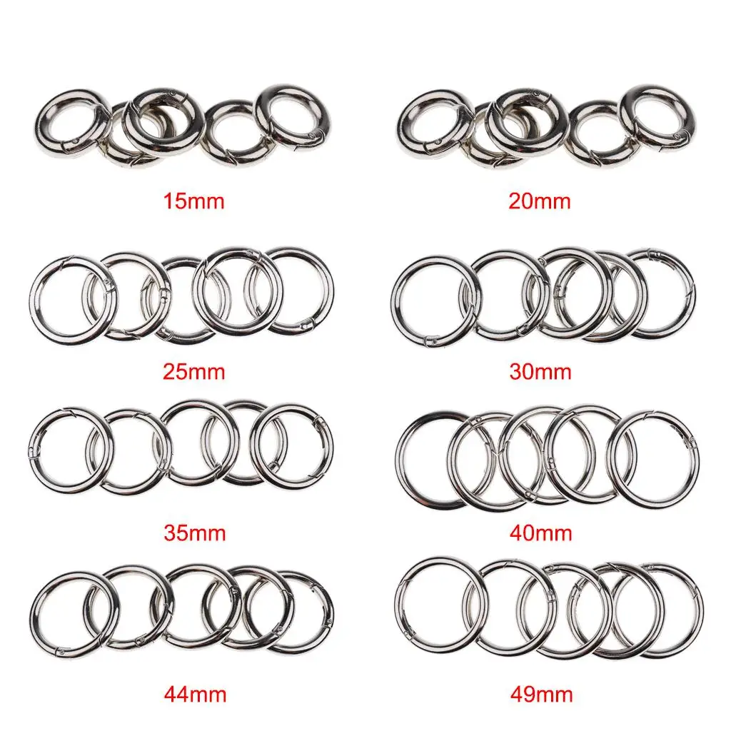 5 Pieces Round Carabiner Keychains Snap Hooks Key Rings