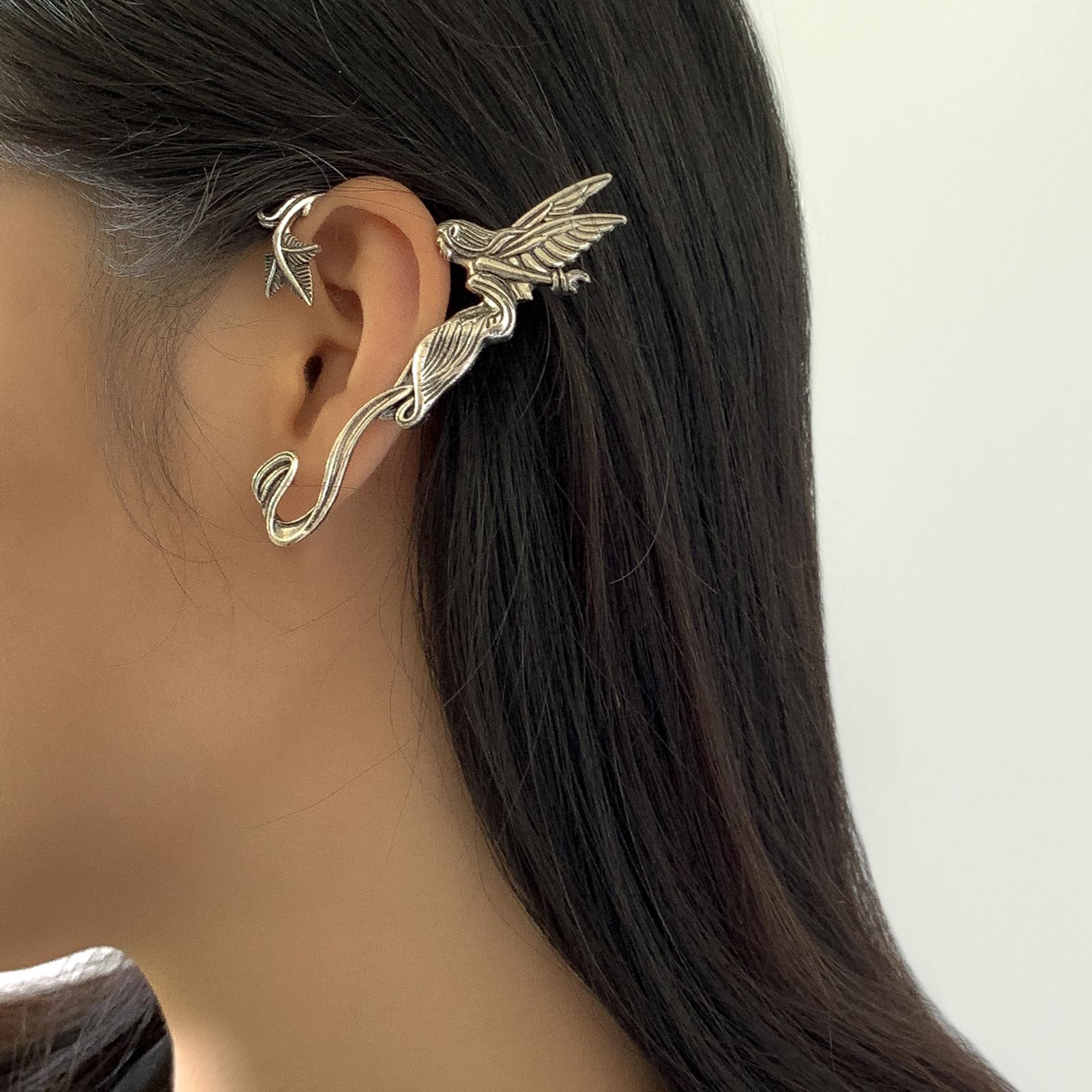 Elf Ear Cuff Earring Punk Halloween Earrings for Costume Fairy Elven Cosplay Women Girls