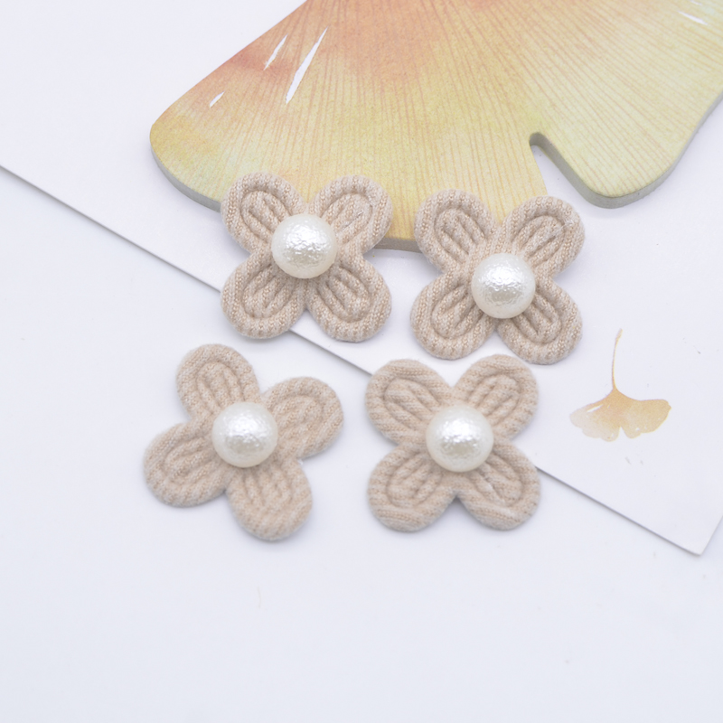 30 Stück 20 mm Blumen mit Perlenapplikationen für Kleidung, Hut, Leggings, Nähflicken, DIY, Kopfbedeckung, Haarspangen, Schleife, Dekor-Zubehör – Detail 8