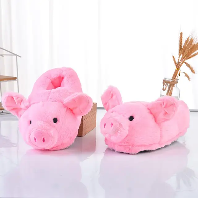 Kawaii Pink Piglet Fluffy Slippers