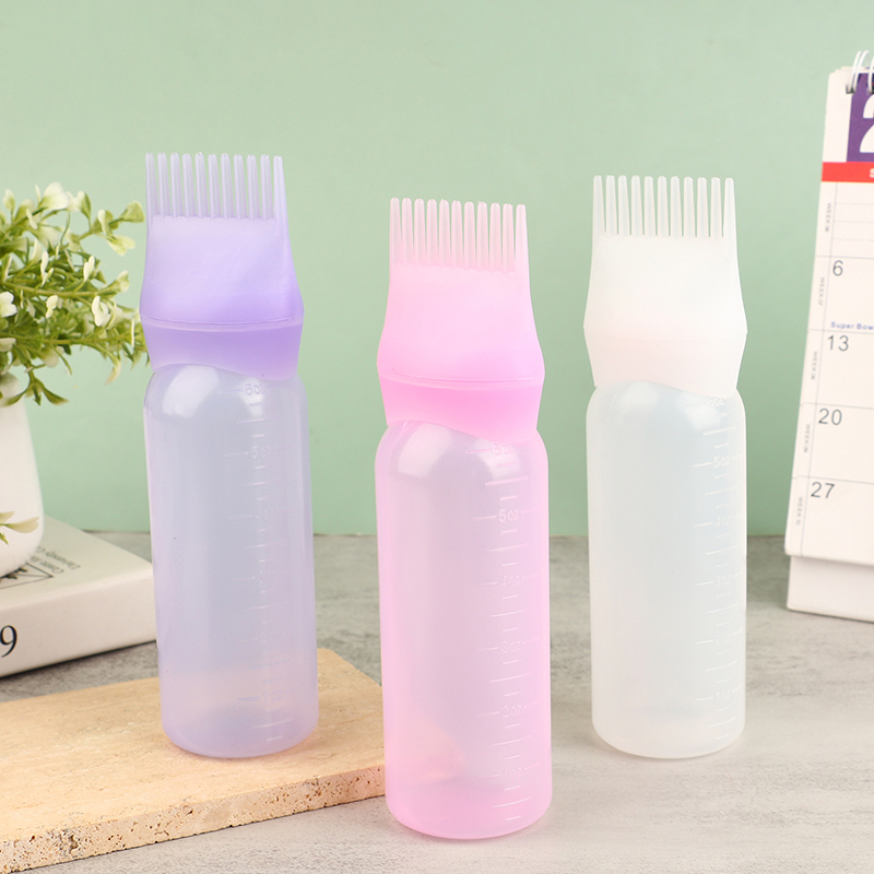 Description Picture 2 of item1Pc 120ml Plastic Hair Oil Applicator Bottle Hairdressing Shampoo Bottle Hair Dye Refillable Bottle Hair Coloring Styling Tools