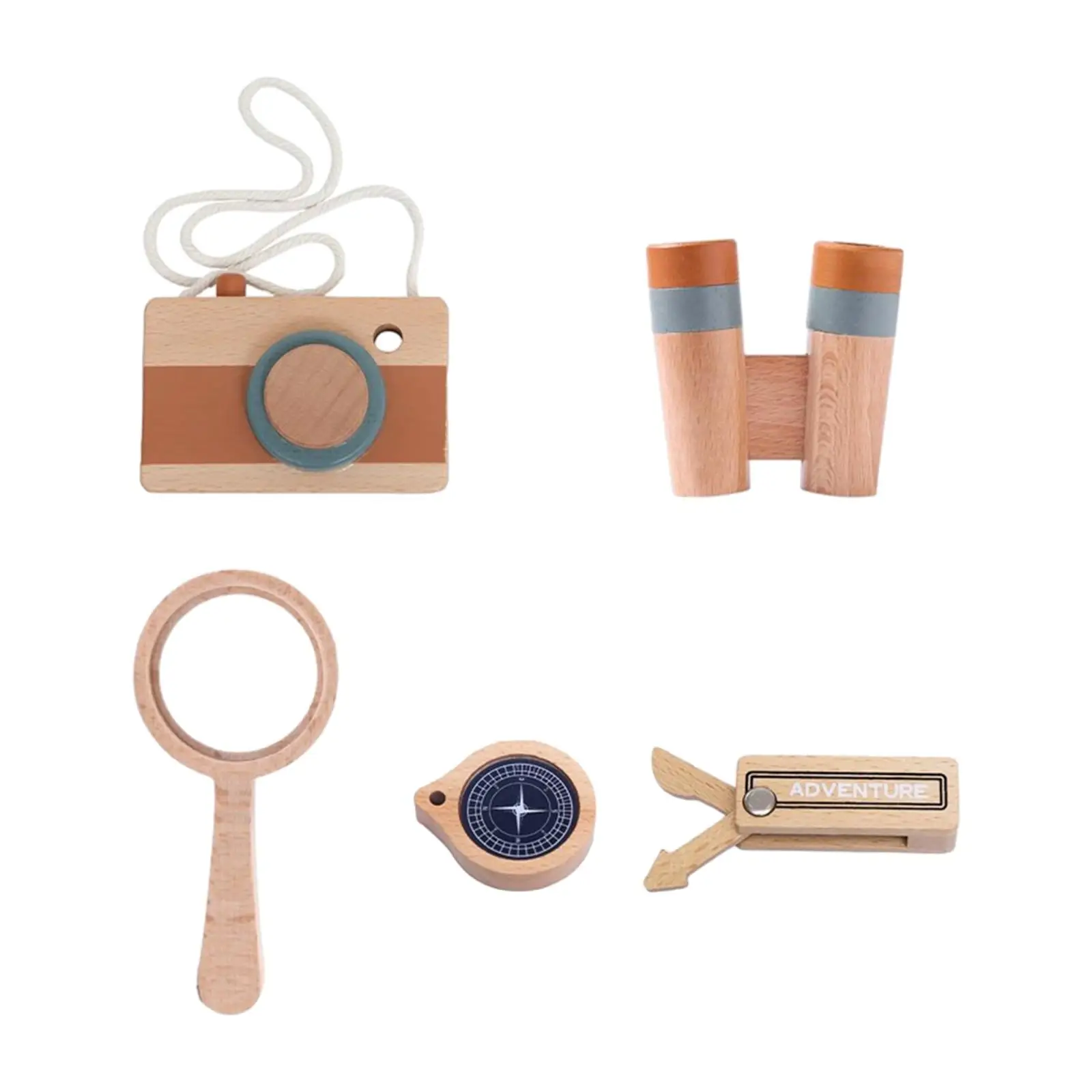 Outdoor Exploration Toys Set Wooden Magnifying Glass for Plants Animal Learning Camping Outdoor Activities Backyard Activities