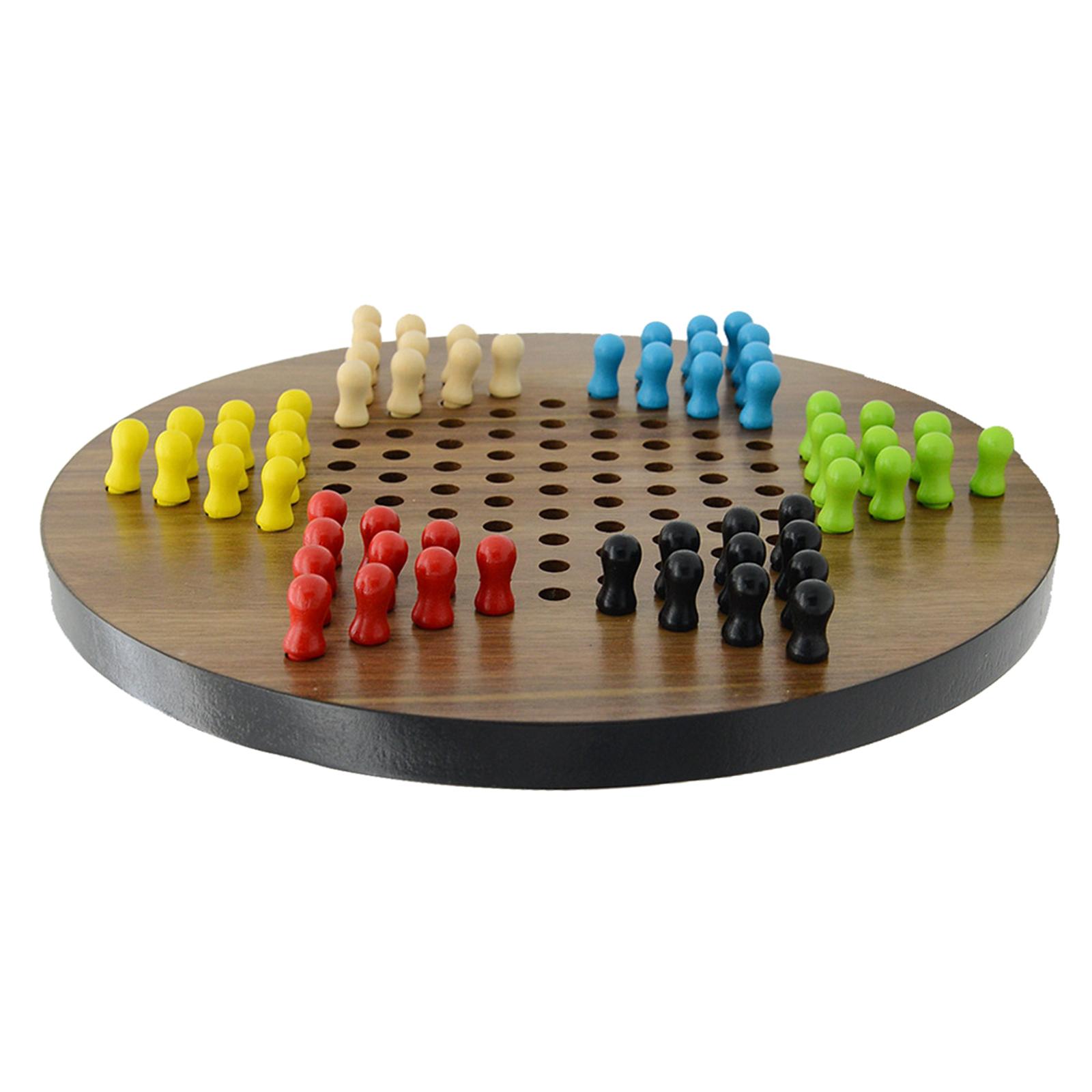 Wooden Chinese Checkers with Marbles Includes 60 Colorful Preschool Learning Activities Toy Chinese Checkers Game for Children