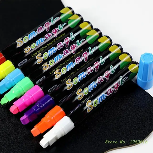 Liquid Chalk Markers - 8 Vibrant Colors  Toys Tabs Bingo Notepads &  Accessories