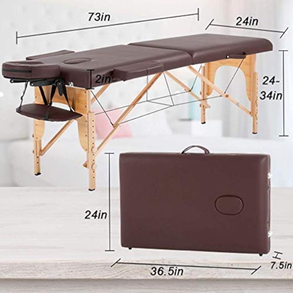 Description Picture 4 of itemMassage Table Lash Bed Massage Bed Heigh Adjustable 2 Folding 73 Inch Portable W/Carry Case Table Face Cradle Bed Salon Bed