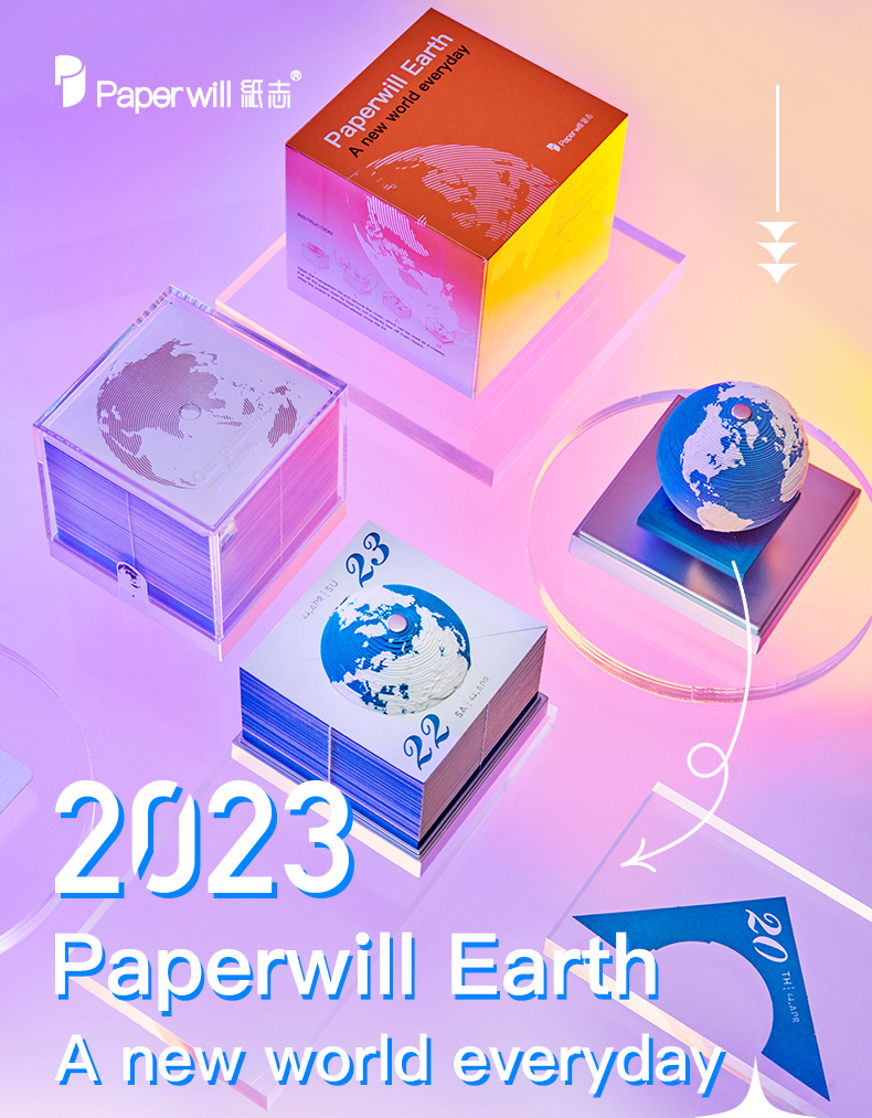 2024 Desk Calendar 3D Paper Art Notepad With LED Light -HOT USN