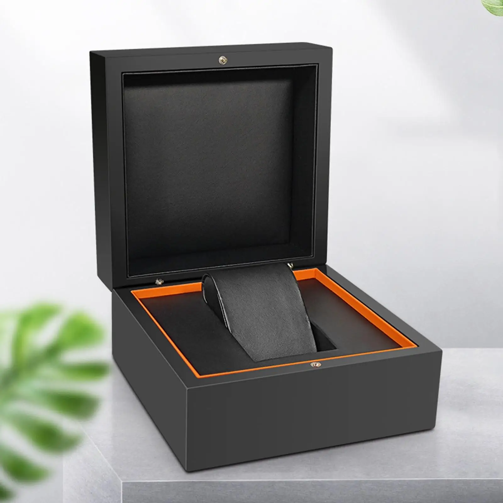 Portable Watch Display Case Black Wood for Birthday Gifts Women Men Travel