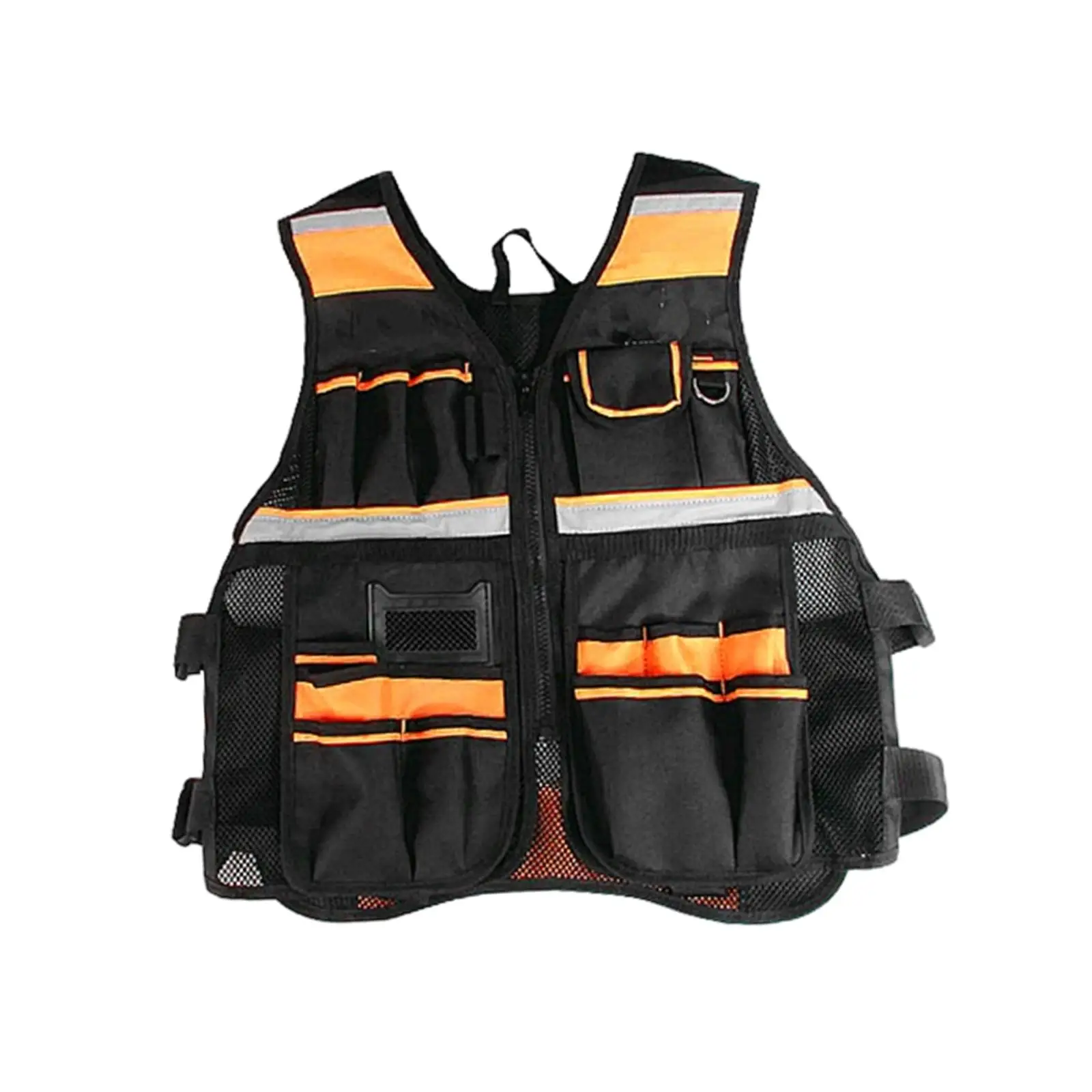 Tool Vest Reflective Electrician Carpenters Multi Pockets for Industrial Construction Site Work Gardening Household Outdoor Work