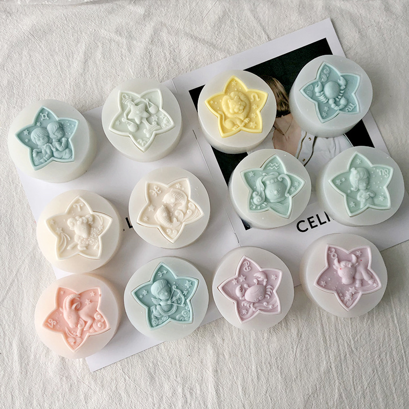 Description Picture 3 of item3D Zodiac Silicone Candle Molds DIY Stars Candle Mold Handmade Astrology Soap Scorpio Virgo Scented Candles Plaster Resin Molds