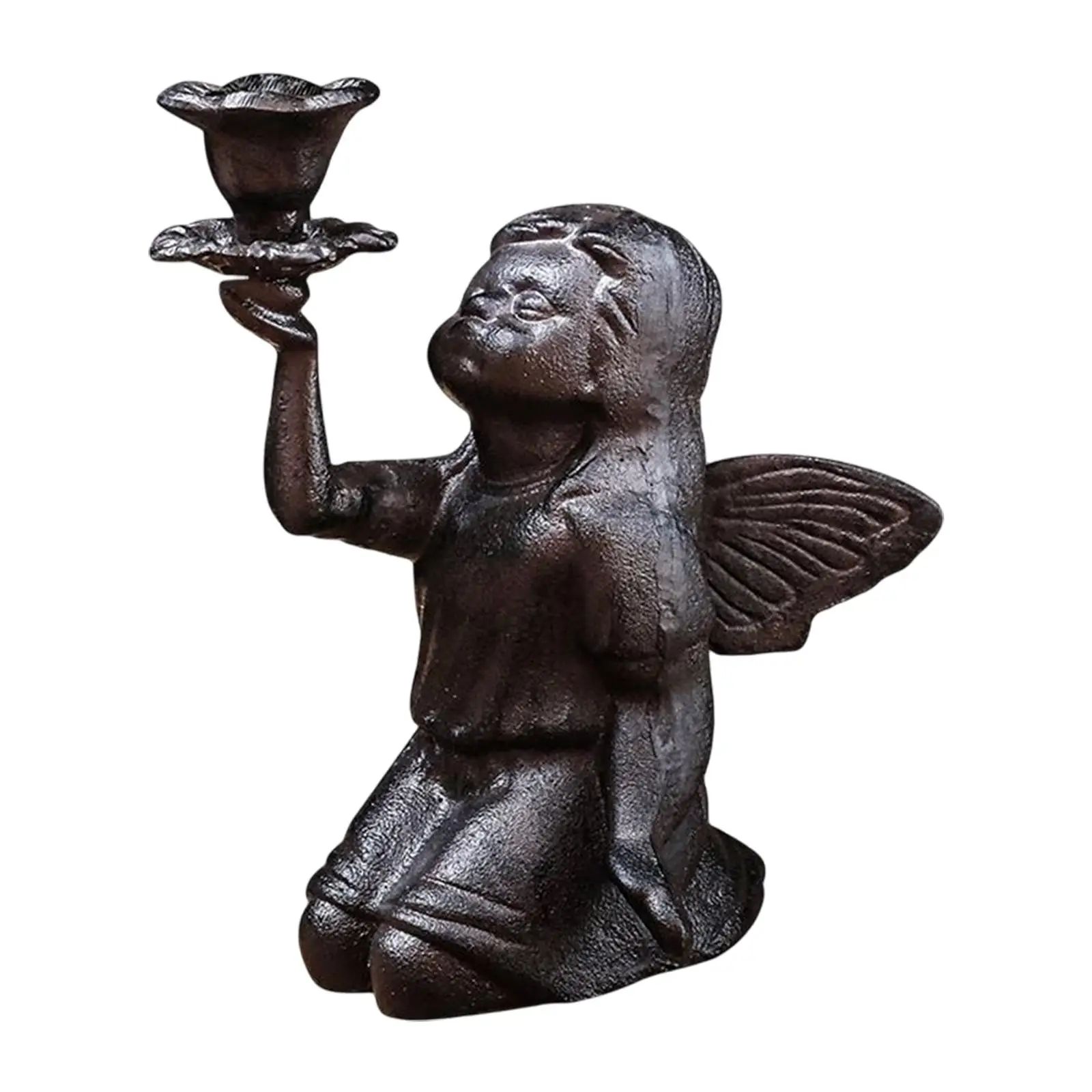 Angel Shape Pillar Candle Holder Prayer Iron for Tabletop Festival Ornaments