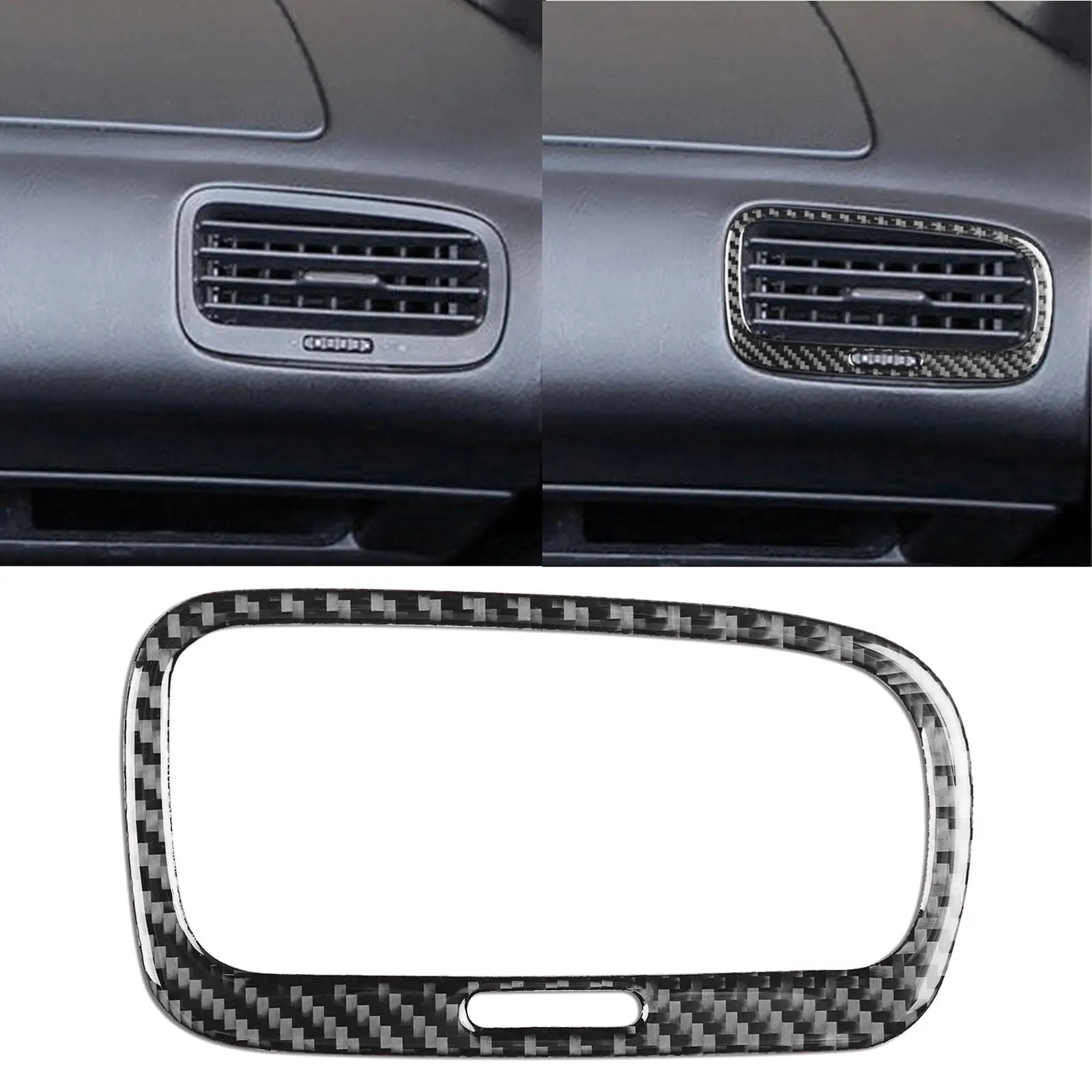 Air Outlet Cover Trim Car Interior Accessories, Carbon Fiber, Wind Outlet Panel Frame Trim for S2000 Sturdy, Easy Installation