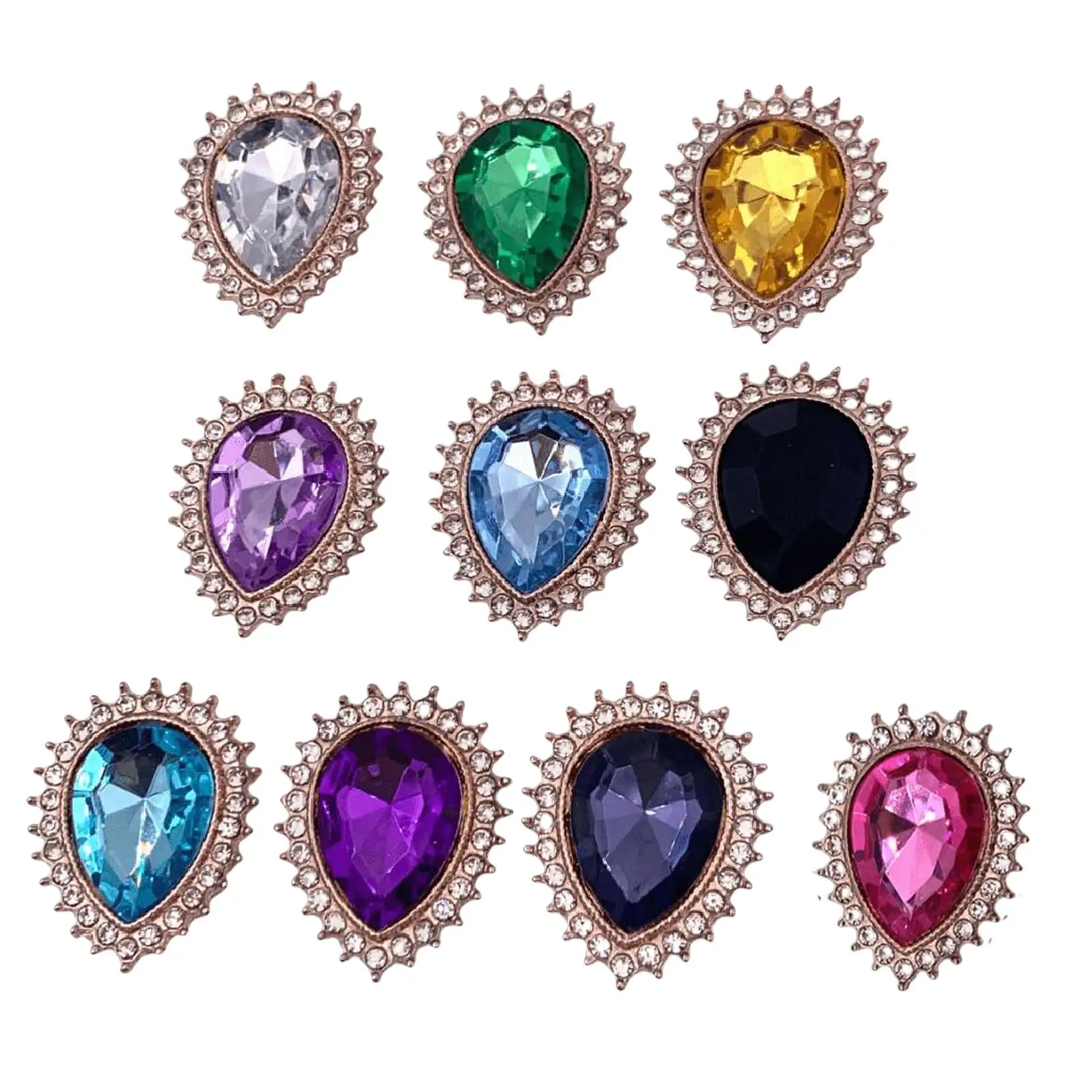 10x Crystal Charms Pendants for Jewelry Making  Headdress Clothes Necklace