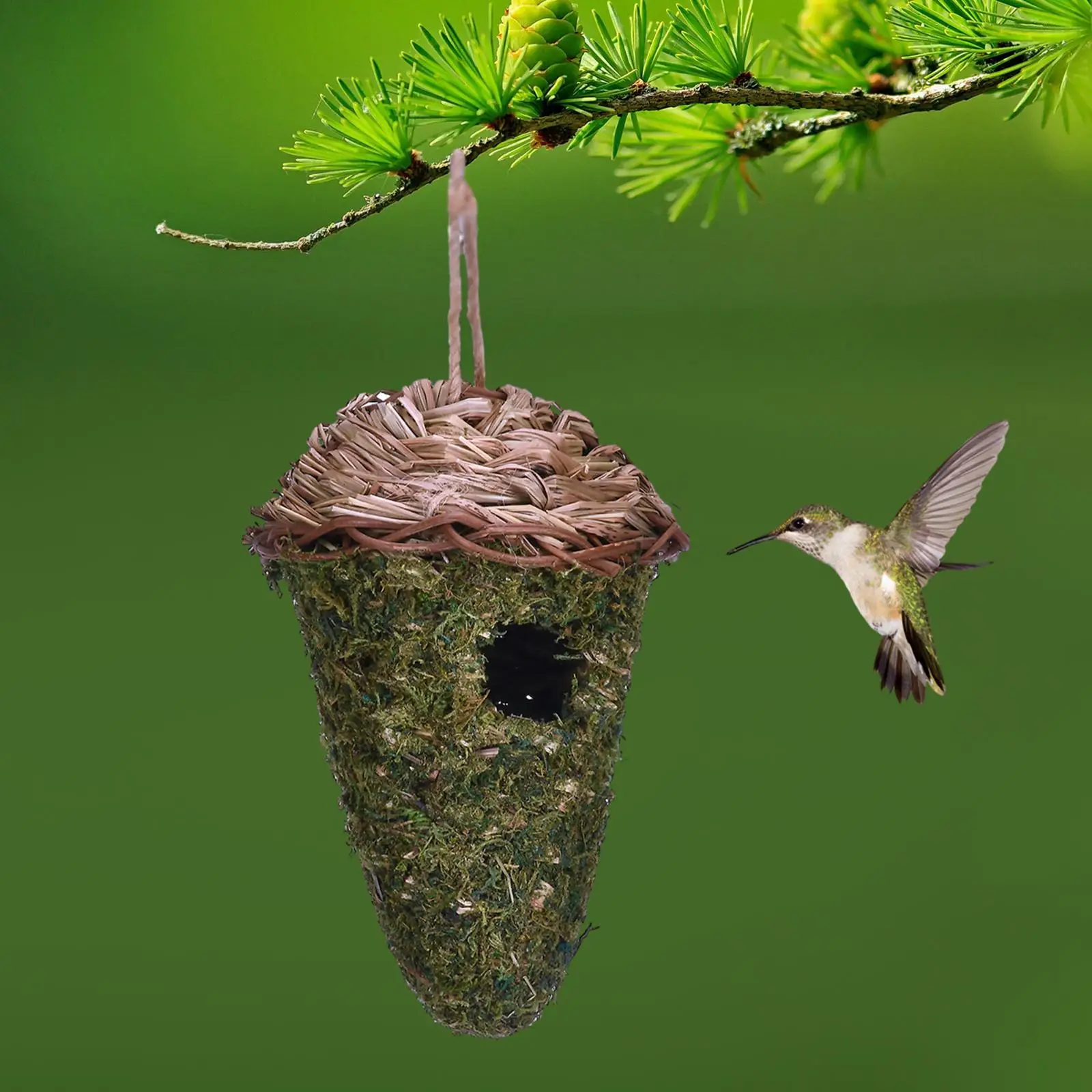 Bird Nest Hummingbird Houses Shelter Outside Hanging Roosting Bird Hut Bird Cage for Backyard Outdoor Garden Patio Decoration