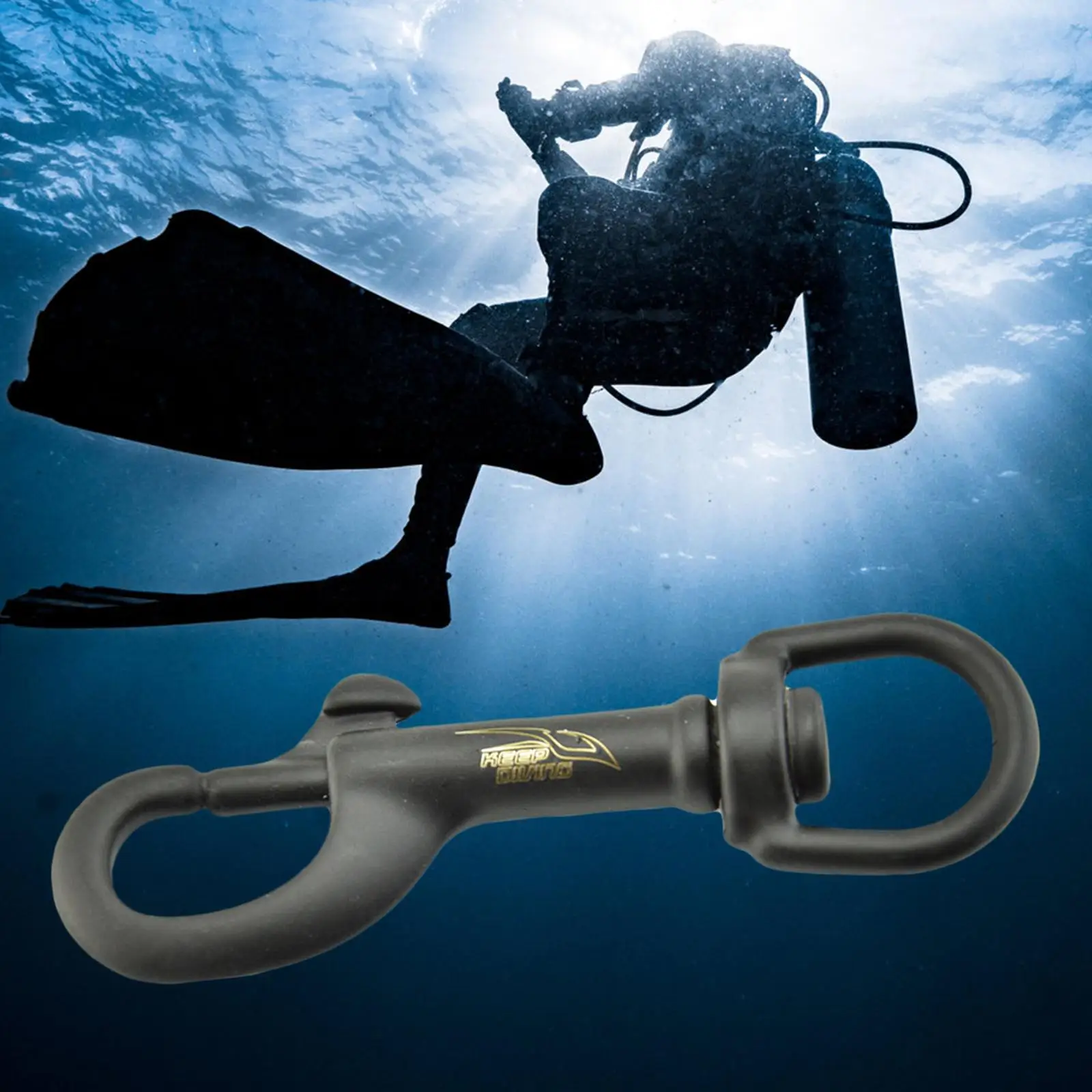 316 Stainless Steel Single Ended Bolt Snap Single Hooks Chain Metal Clip Scuba Diving Clips Key Holder 75mm