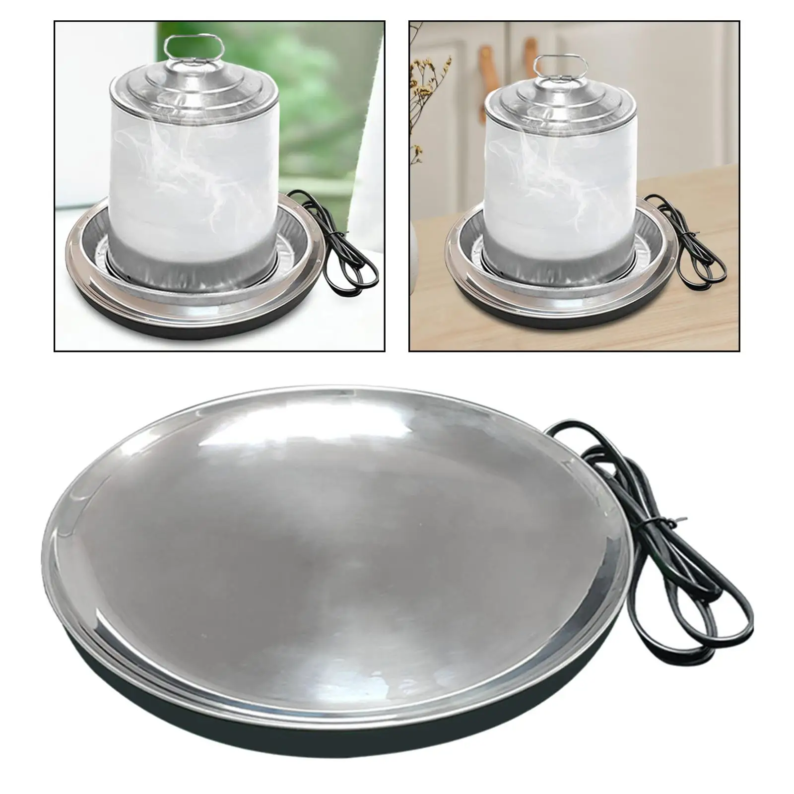Poultry Waterer Heated Base US Adapter Easy to Use Constant Temperature Base Heated Bucket for Outdoor Farm Garden Goose Pigeon