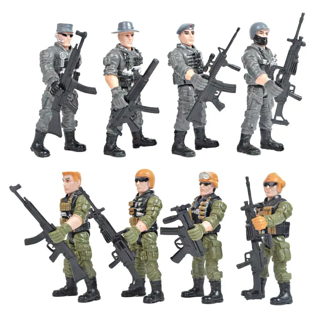 8pcs/set Flexible  Soldiers Model  Table Scene 