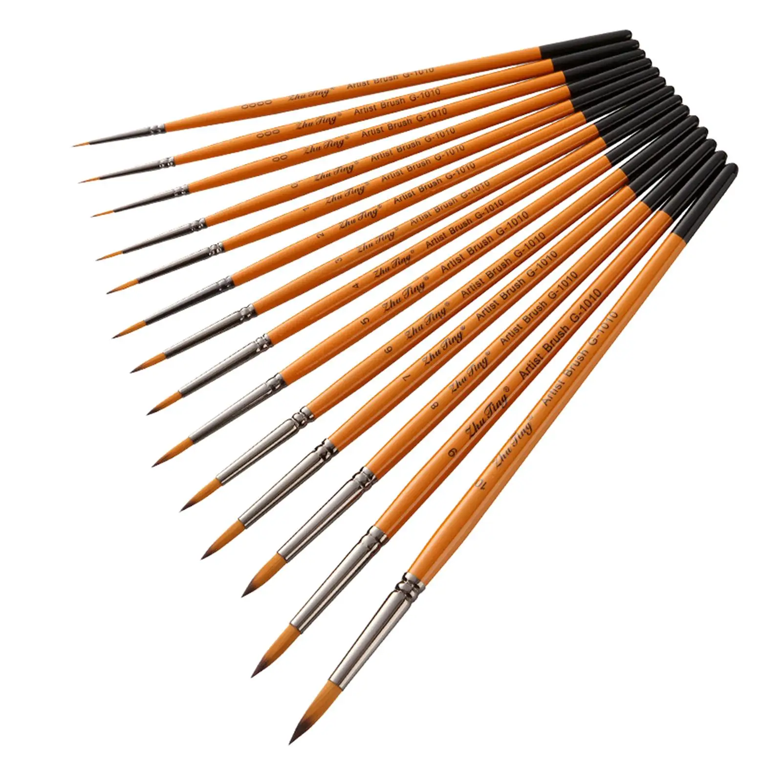 14Pcs Artists Paint Brush Set Acrylic Crafts  Round Pointed Tip