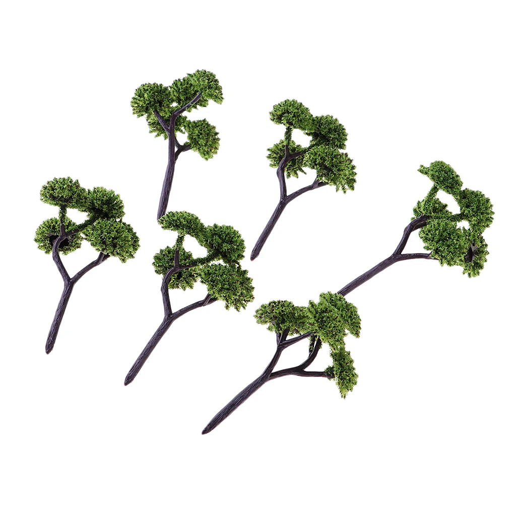 6Pcs Plastic Tree Model Train Railroad Layout Scene for DIY Wargame Diorama