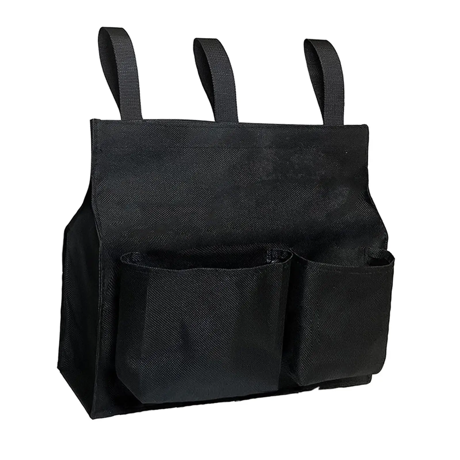 Softball Umpire Ball Bag Wear Resistant Durable with Pockets Oxford Fabric Black Umpire Equipment for Baseball Softball Referee
