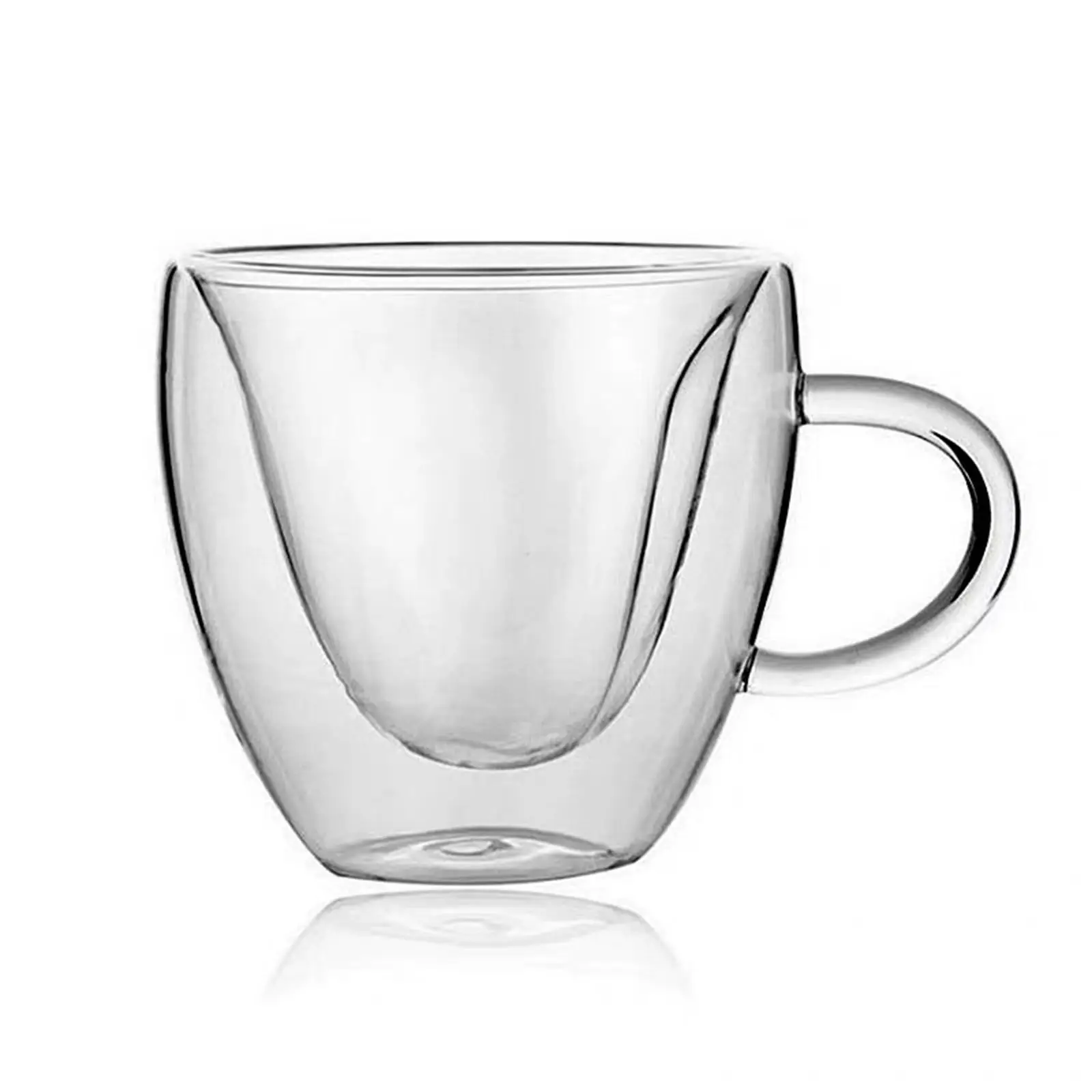 High Borosilicate Double Wall Coffee Mug Hot Chocolate Glass with Handle Clear for Tea Cappuccino Hot Beverage Gift Kitchen