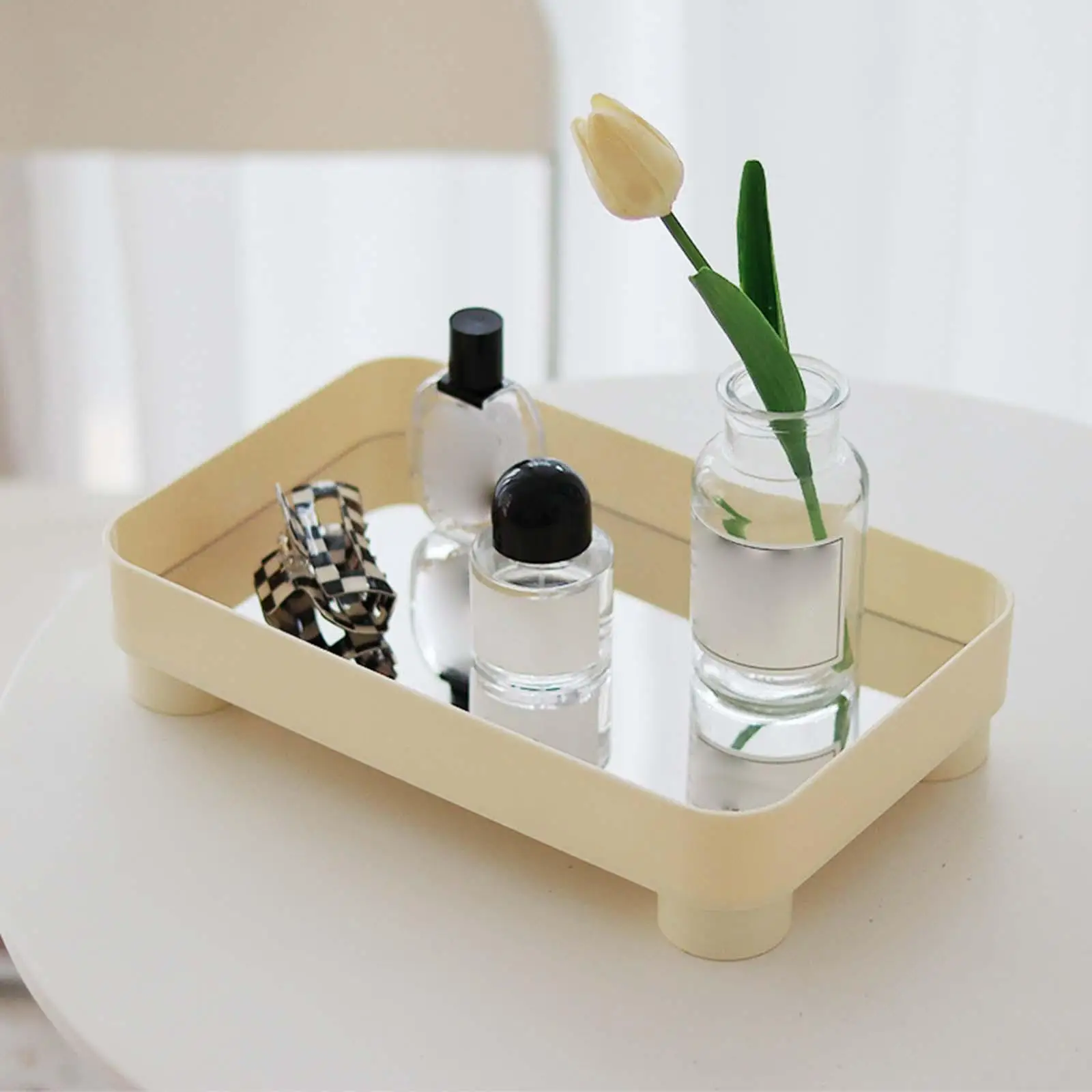 Rectangle Storage Tray Kitchen Serving Pallet Fruit Plate Vanity Mirror Tray