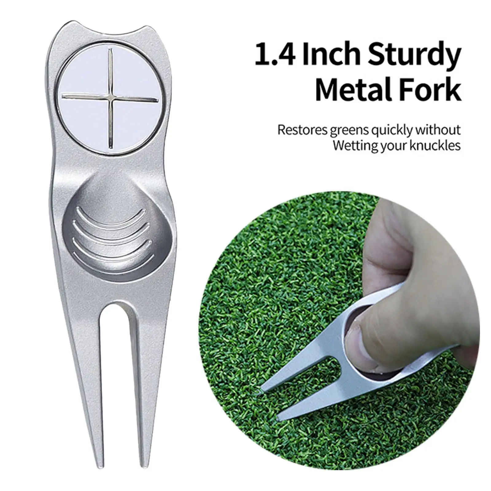 Golf Divot Repair Tool Magnetic Golf Ball Marker Portable Putting Green Fork Golf Accessories