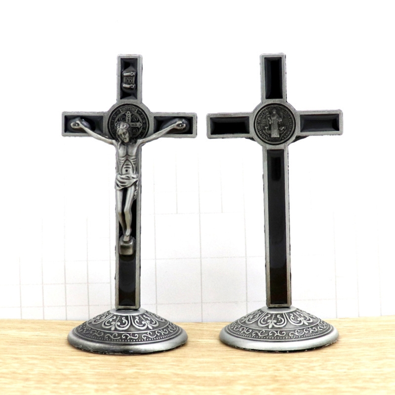 Description Picture 3 of itemHoly Table Cross Jesus Christ on the Stand Christian Church Relics Figurines Catholic Antique Home Decoration