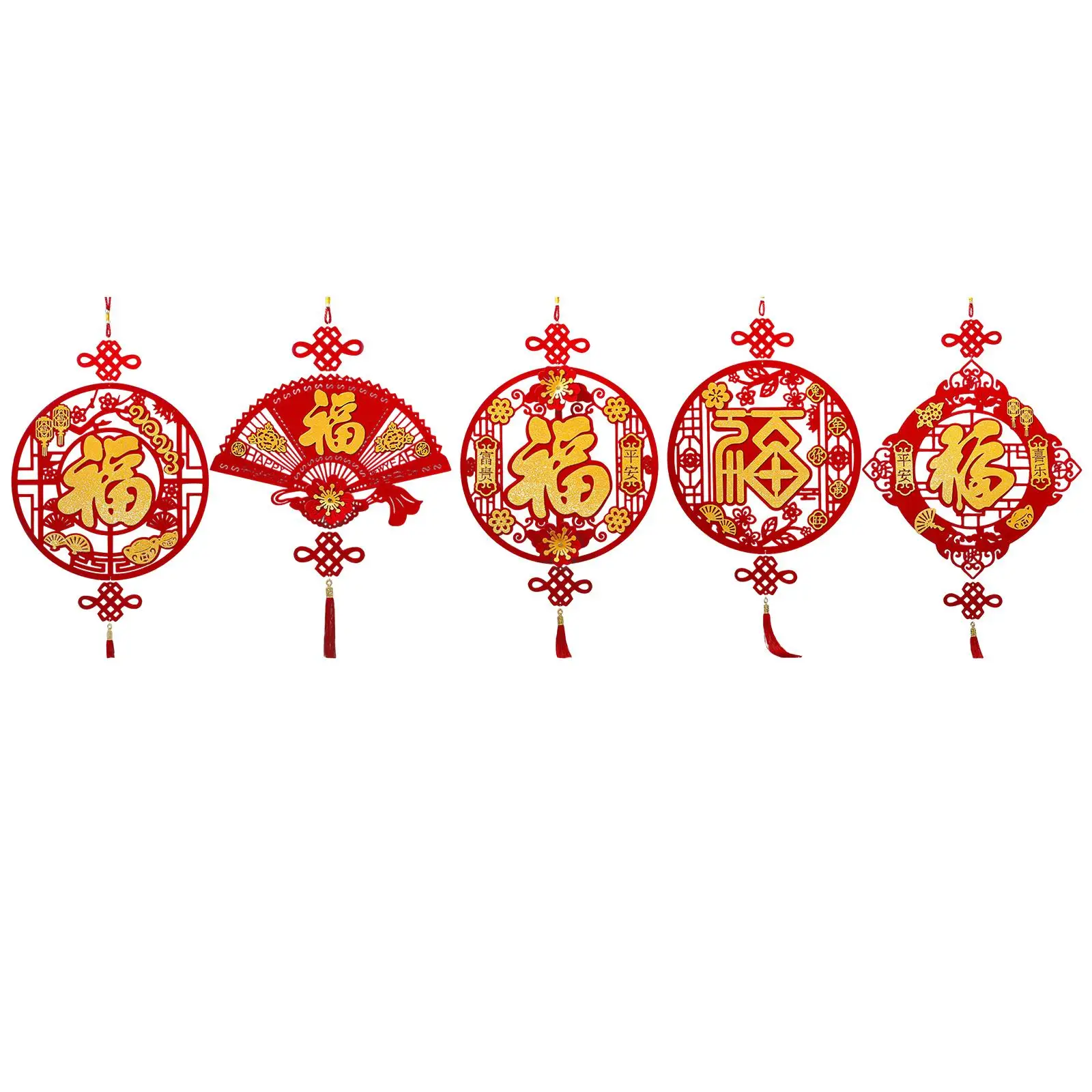 Red Fu Word Pendant Happy New Year Home Decor Decoration Door Hanging Crafts Character Spring Festival for Wedding Chinese Party