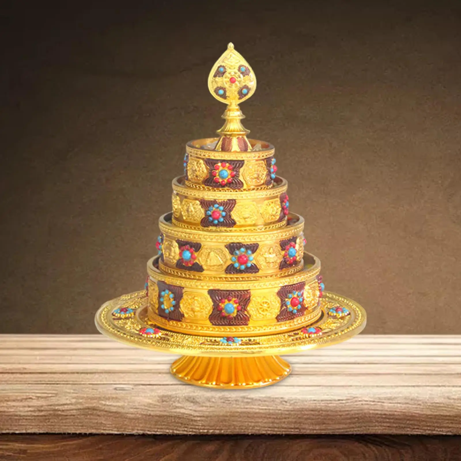 Tibetan Buddhism Manza Pan Collectible for Kitchen Meditation Living Room