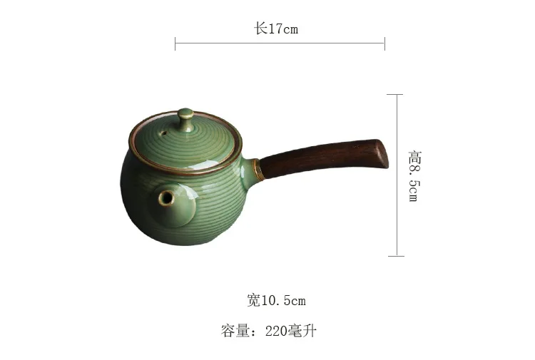 Yue Kiln Celadon Complete Wooden Handle Side Handle Teapot_04.jpg