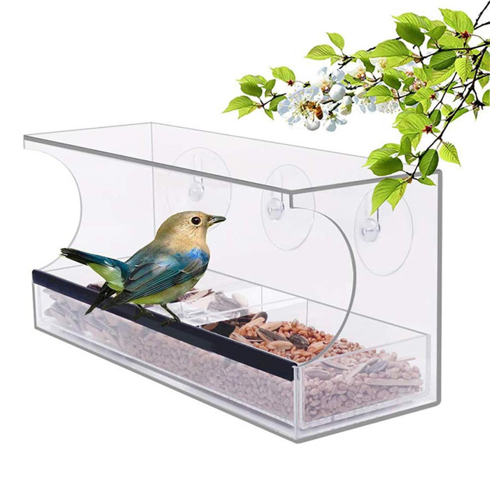 Title 8, Bird Feeder Acrylic Transparent Window Bird Fee...