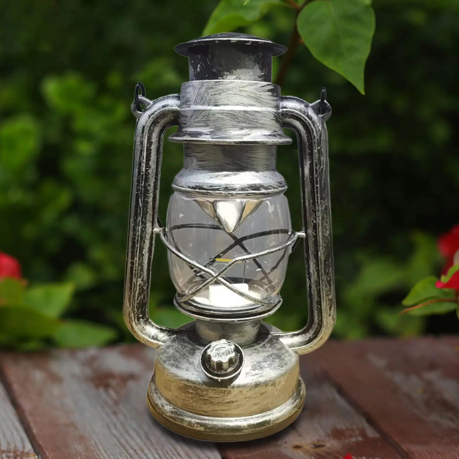 Rustic Oil Lantern Lamp Portable Hanging Lamp Night Light for BBQ Decoration