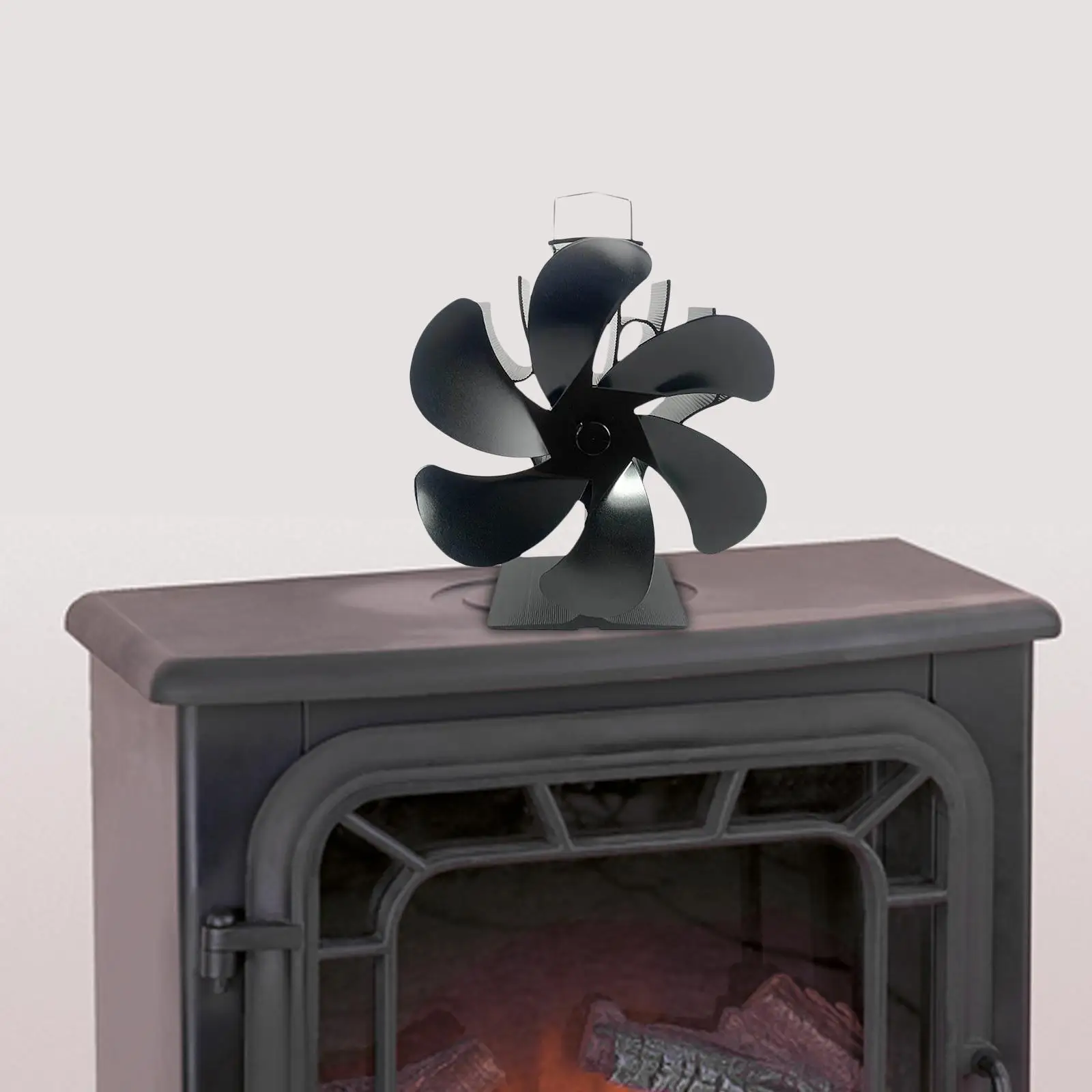 6 Blades Heat Powered Fireplace Fan Burner Fireplace Fan for Wood Stove Accessories Wood/log Burner Heaters Winter Home