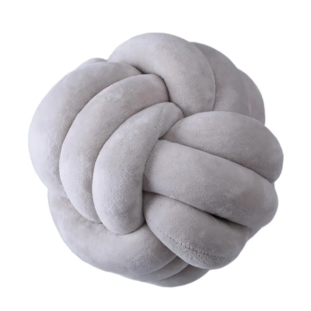 Breathable Modern Household Plush Knot Ball  For Bed Ornament Dia 8.6