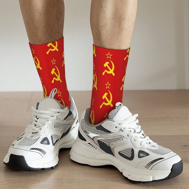 USSR-calcetines térmicos de invierno para hombre, medias de fútbol  personalizadas, martillo y hoz, CCCP, retro, bandera rusa y soviética -  AliExpress