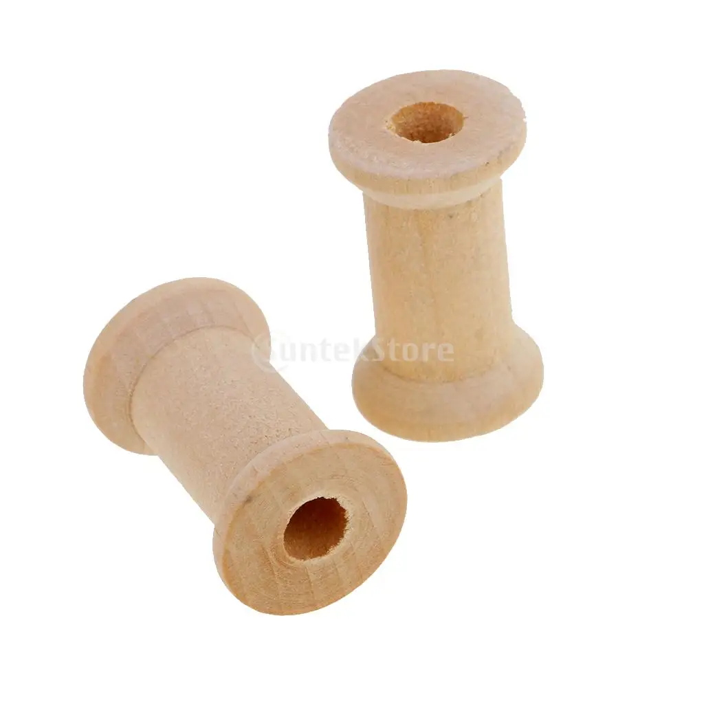 100Pcs Wooden Empty Thread Spools DIY Roller Natural Color Sewing Craft Set 100Pcs Wooden Empty Thread Spools DIY Roller Natural Color Sewing Craft Set