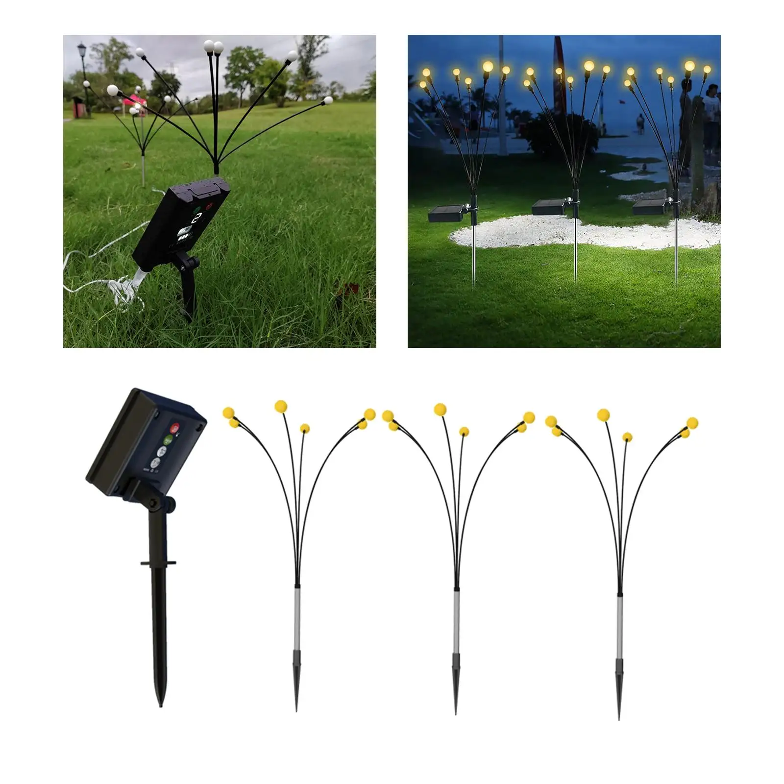 Solar Powered Pathway Lights IP65 Waterproof Warm White Lamp Landscape Lamp for Holiday Driveway Christmas Outdoor Decoration