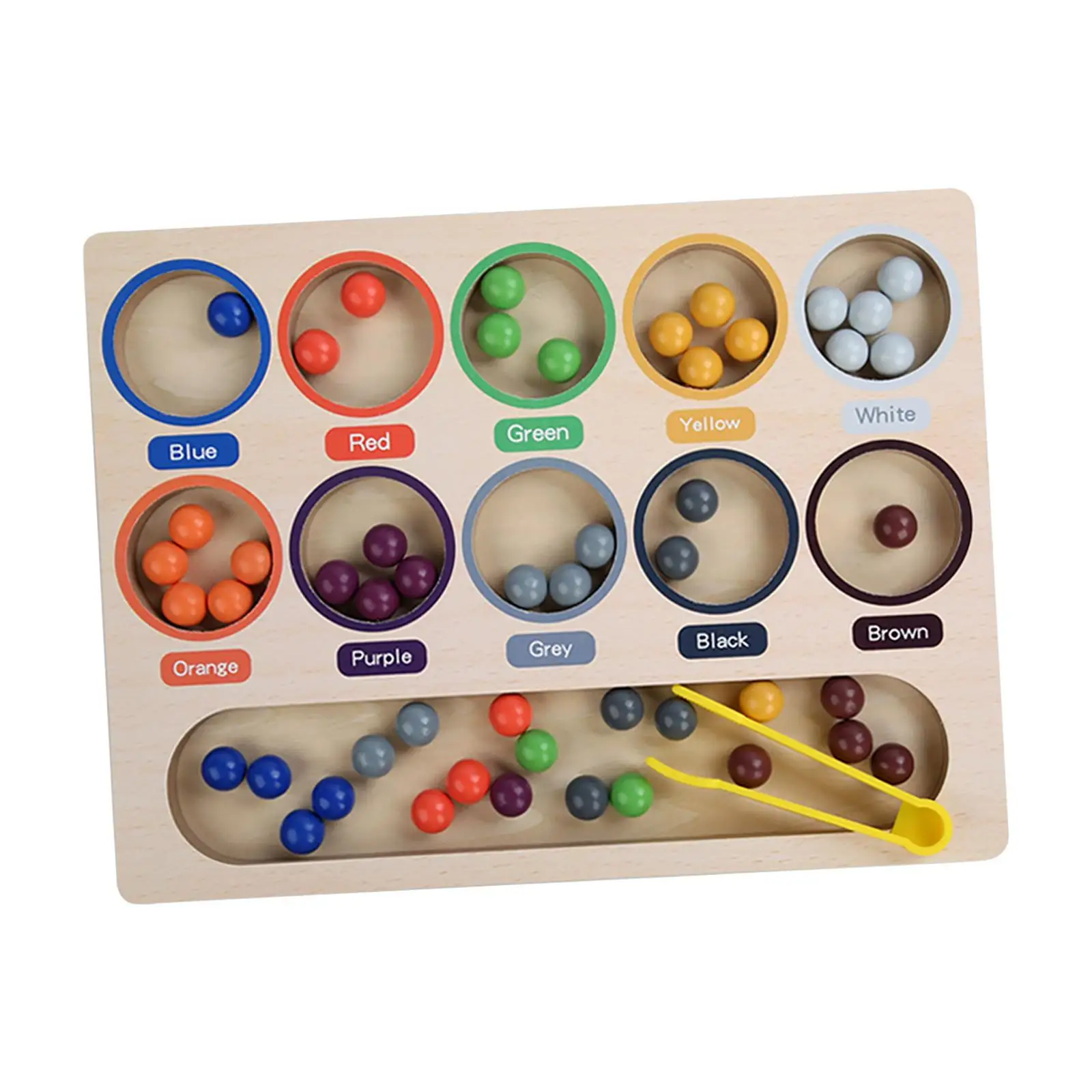 Montessori Toy Fine Motor Math Manipulatives Wooden Peg Board Game Wooden Board Bead Game for Kids Children Girls and Boys